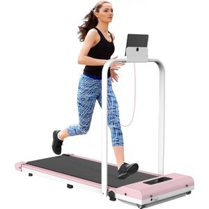 Opvouwbare loopband - 2 in 1 elektrische loopband - 1-10 Km/u instelbare snelheid - met armsteun en LED-scherm - Roze