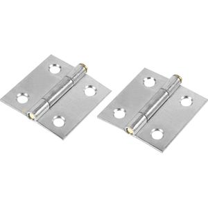 Qlinq Scharnier met Vaste Pen - Verzinkt - 40 x 32 mm - 2 Stuks