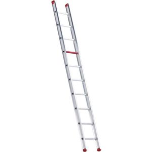 Enkel rechte ladder 12 treden  ,B:375,D:78,H:3417mm aluzilver