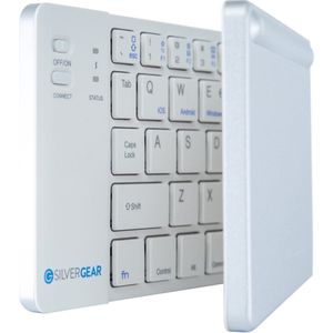 Silvergear Opvouwbaar Draadloos Toetsenbord - QWERTY - Bluetooth - Voor Smartphone, Tablet en Laptop/Computer