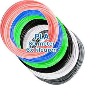 3D&Print 3D Pen Vullingen - Filament PLA - 6 Kleuren - 1.75mm - 6 x 10 Meter