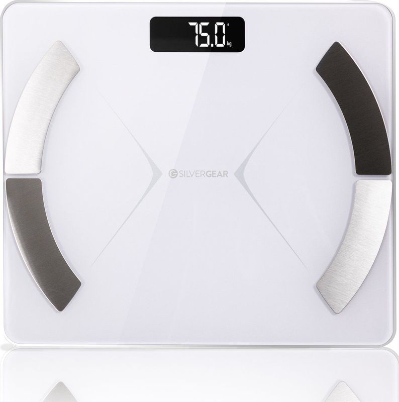 Silvergear Weegschaal Personenweegschaal - Slimme Weegschaal met Lichaamsanalyse 14x - Met App - Wit