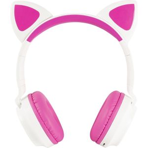 Silvergear - Kinder Gaming Hoofdtelefoon - Koptelefoon - LED Kattenoortjes - Wit Roze