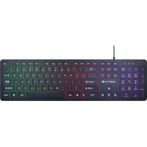 Silvergear Gaming Toetsenbord - Gaming Keyboard - QWERTY met LED - Platte Toetsen - Bedraad - Zwart