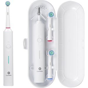 Optismile Elektrische Tandenborstel met Timer - Incl. 2 Opzetstukken - Geschikt voor Oral-B Opzetborstels - Ideaal voor op Reis - Wit