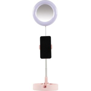 Peach Beauty Ringlamp - Spiegel met LED Licht - 3 Kleuren Licht - Wit