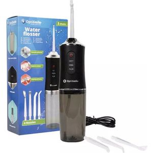 Optismile Waterflosser - Elektrische Monddouche - Draadloos en Oplaadbaar - Inclusief 4 opzetstukken