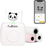 Crafts&Co Mini Pocket Printer - Sticker Printer - Mobiele Fotoprinter voor Smartphone - Wit