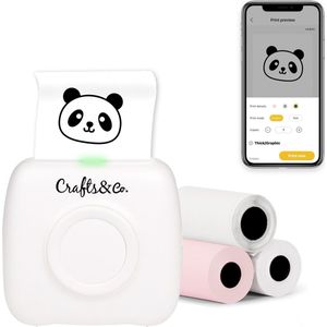 Crafts&Co - Mini Pocket Printer - Fotoprinter - Wit - Oplaadbaar - Incl Sticker en Papierrol