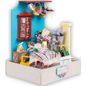 Crafts&Co Miniatuur Bouwpakket Volwassenen - Knutselen Meisjes - Houten Poppenhuis - DIY - Het bloemenhuisje