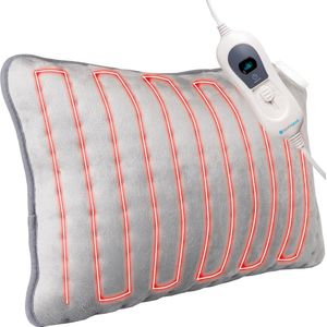 Silvergear Warmtekussen Elektrisch - Infrarood Verwarmingskussen - Wasbaar - 3 Modes - Timer - Grijs