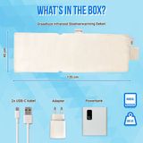 Silvergear Warmtekussen Draadloos met Infrarood - Warmtemat - 3 Standen - 21,5W - 45x135cm - Wit