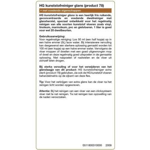 HG Kunststofreiniger Glans (product 78) 1L