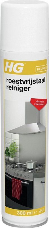 HG roestvrijstaal reiniger - 300ml - onzichtbare beschermlaag - reinigt snel en streeploos