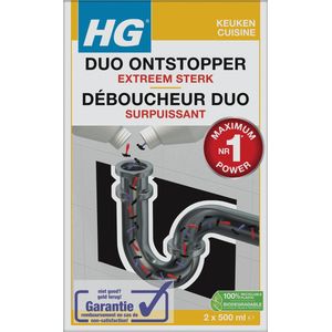 HG - Duo Ontstopper - Afvoerontstopper - Voor Hardnekkige Verstoppingen