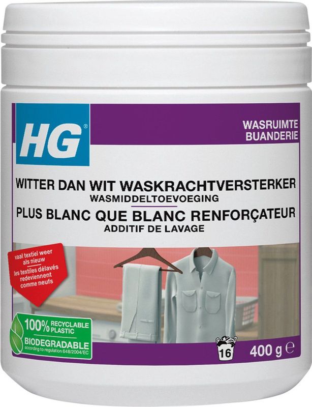 HG witter dan wit waskrachtversterker wasmiddeltoevoeging 400gr