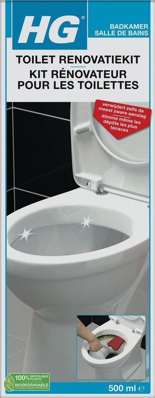 HG - Toilet Renovatiekit - 500ml - Inclusief Reiniger en Schrobpad