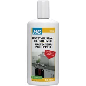 HG Roestvrijstaal Beschermer, Staal Beschermer, Glansmiddel Voor Chroom, Aluminium, Staal En Andere Metalen Oppervlaktes, Streepvrij Resultaat - 125 ml (482012103)