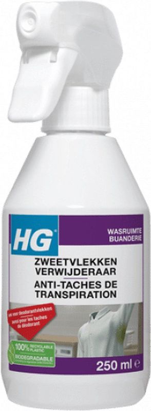 HG - Zweetvlekkenverwijderaar - 250ml - Effectieve Oplossing Tegen Vlekken