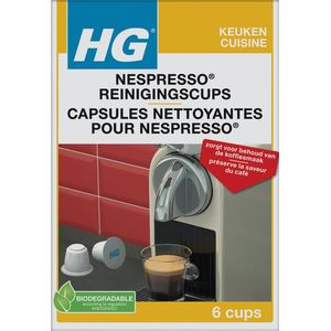 HG Nespresso® Reinigingscups 6 Stuks In Doosje, Biologisch Afbreekbaar. HG Ontkalkingsmiddel