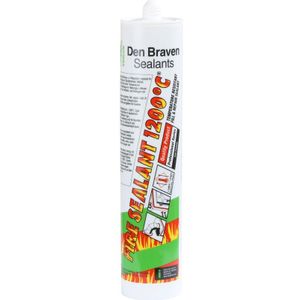 Den Braven Zwaluw Fire Sealant 1200C 310 ml Zwart - Hittebestendige Pasta