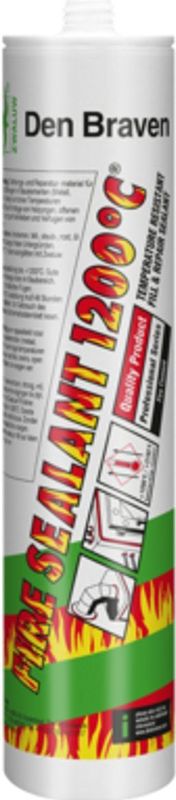 Den Braven Zwaluw Fire Sealant 1200C 310 ml Zwart - Hittebestendige Pasta