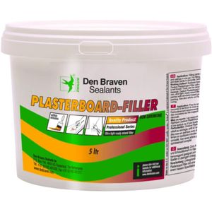 Zwaluw Den Braven 12002321 Plasterboard Filler Vulpasta - Wit - 5000ml