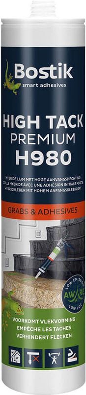Bostik 30614679 H980 High Tack Premium Constructie-/Montagelijm - Zwart - 290ml