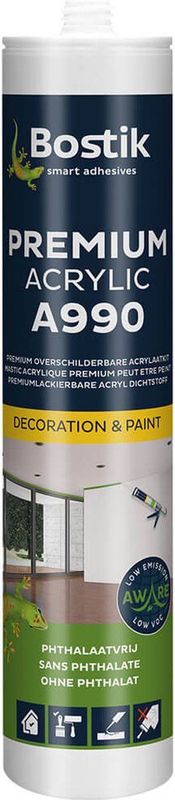 Bostik - A990 Premium Acrylic - Kit - Wit - 310ml