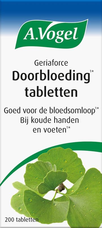 A.Vogel - Geriaforce Doorbloeding Tabletten - 200 Stuks - Ginkgo Biloba