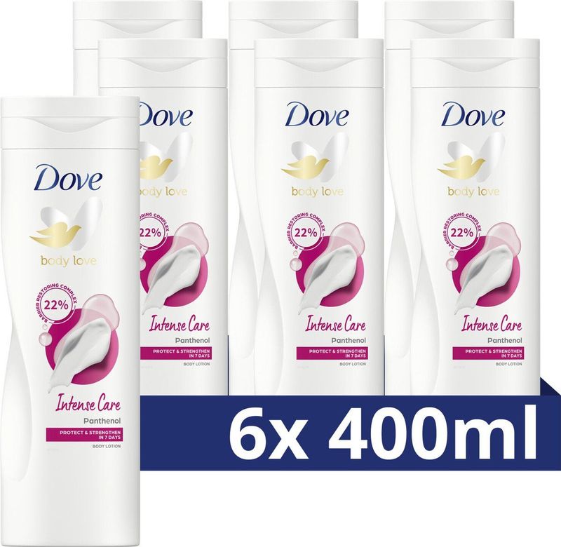 Dove Body Love Bodylotion - Intense Care - met 22% barrier restoring complex en panthenol - 6 x 400 ml