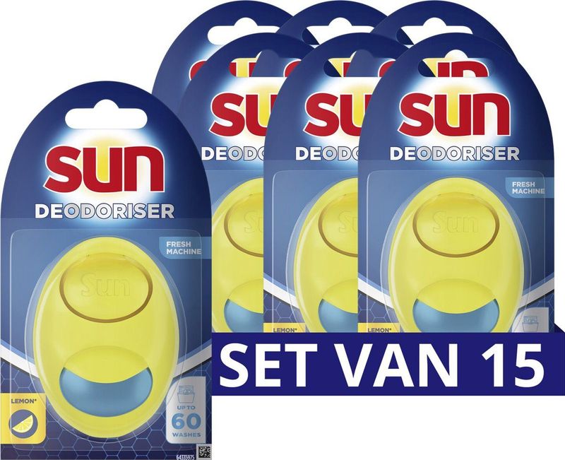 Sun Vaatwasmachine Verfrisser - Citroen - ontgeurt en verfrist - 15 stuks