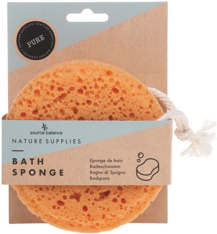 Badspons - Bath Sponge - Nature Supplies - Source Balance - persoonlijke verzorging - relaxing - met ophangtouw