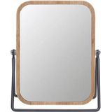 Make-Up Spiegel Rechthoekig Bamboo Hout - 3 x vergrotend