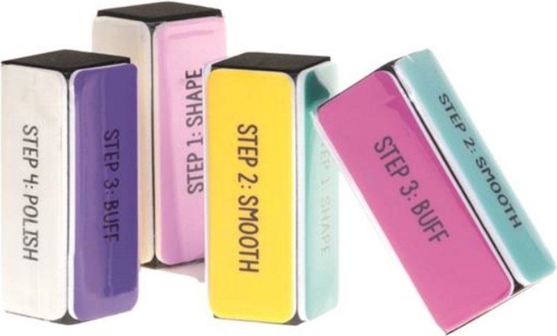 Manicure 4 staps polijst en vijlblok (1 stuk) assorti