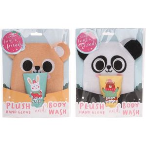Badgeschenkset met pluche washand verschillende Source Balance Douchemiddel