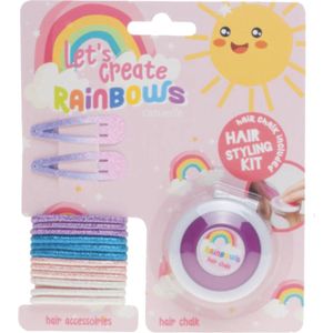 Casuelle - Rainbow Hair Styling Kit - Haarschuifjes en Haarelastiekjes - Roze en Blauw