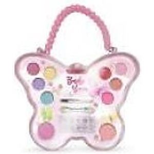 Be You Beauty - make-up - geurende lipshimmer - blush - meisjes - Kids - pareltjes - vlinderdoosje - Butterfly- draagtasje - parel handvat - Roze