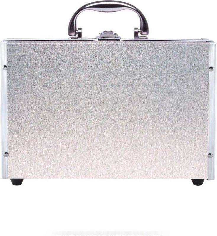 CASUELLE-Make up koffer - Shiny Silver - 41 stuks