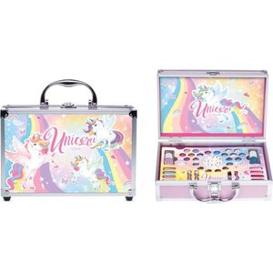Make-up Koffer - Unicorn - 25,5x16,5x7,5cm - Inclusief Oogschaduw en Lipbalm