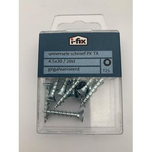 Universele schroef PK TX 4.5x30mm 20stuks gegalvaniseerd