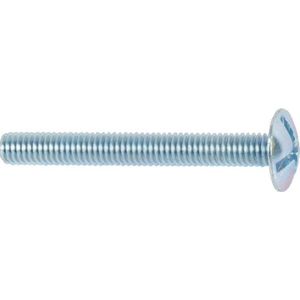 Laagbolkopschroef met moer M8 x 80mm. lang. Verzinkt. Kruiskop. 15 stuks Bouten met moeren. Ifix.