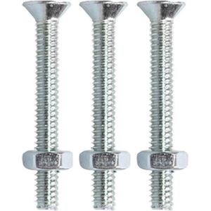 metaalschroef met moer platkop pozidriv M5x40mm 10 stuks gegalvaniseerd
