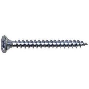 Houtschroef. 4.0 x 40mm. lang. Platkop-Kruiskop-PZD-2. Verzinkt. 18 stuks Spaanplaatschroeven. Ifix.