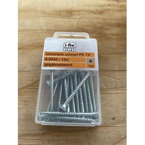 Universele schroef Platkop Torx 4.0x45 per 15 gegalvaniseerd