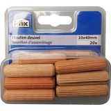 I-FIX houten deuvel voor het maken van lijmverbindingen | 10 x 40 mm | 20 stuks