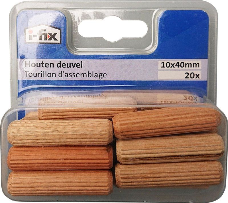 I-FIX houten deuvel voor het maken van lijmverbindingen | 10 x 40 mm | 20 stuks