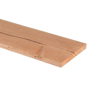 douglas plank, ruw/glad, 1 zijde geschaafd, 1 zijde fijnbezaagd, afm.  2,8 x 19,5 cm, lengte 300 cm