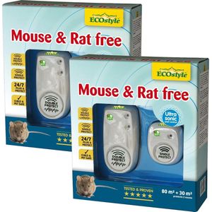 Ecostyle Mouse & Rat Free - Ongediertebestrijding - 2 x 80+30 m2 2 stuks