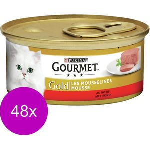 Gourmet Gold Mousse 85 g - Kattenvoer - 48 x Rund